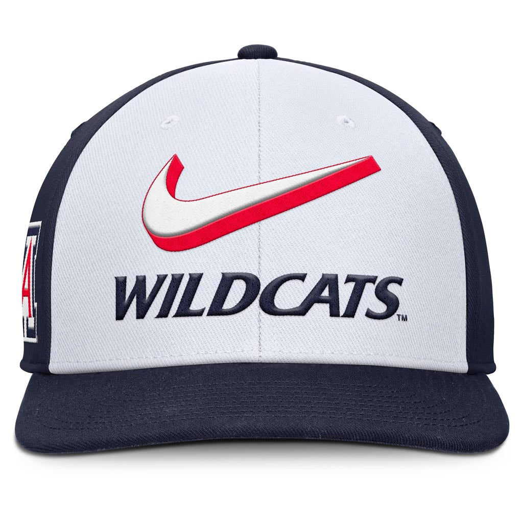 NCAA Arizona Wildcats Nike Big Swoosh Script Snapback Hat - White