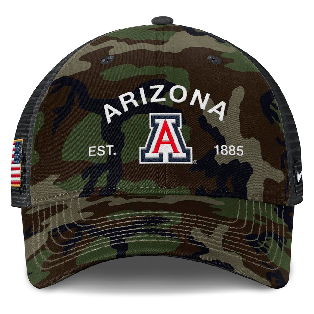 NCAA Arizona Wildcats Nike 2025 Military Appreciation Rise Adjustable Hat - Camo