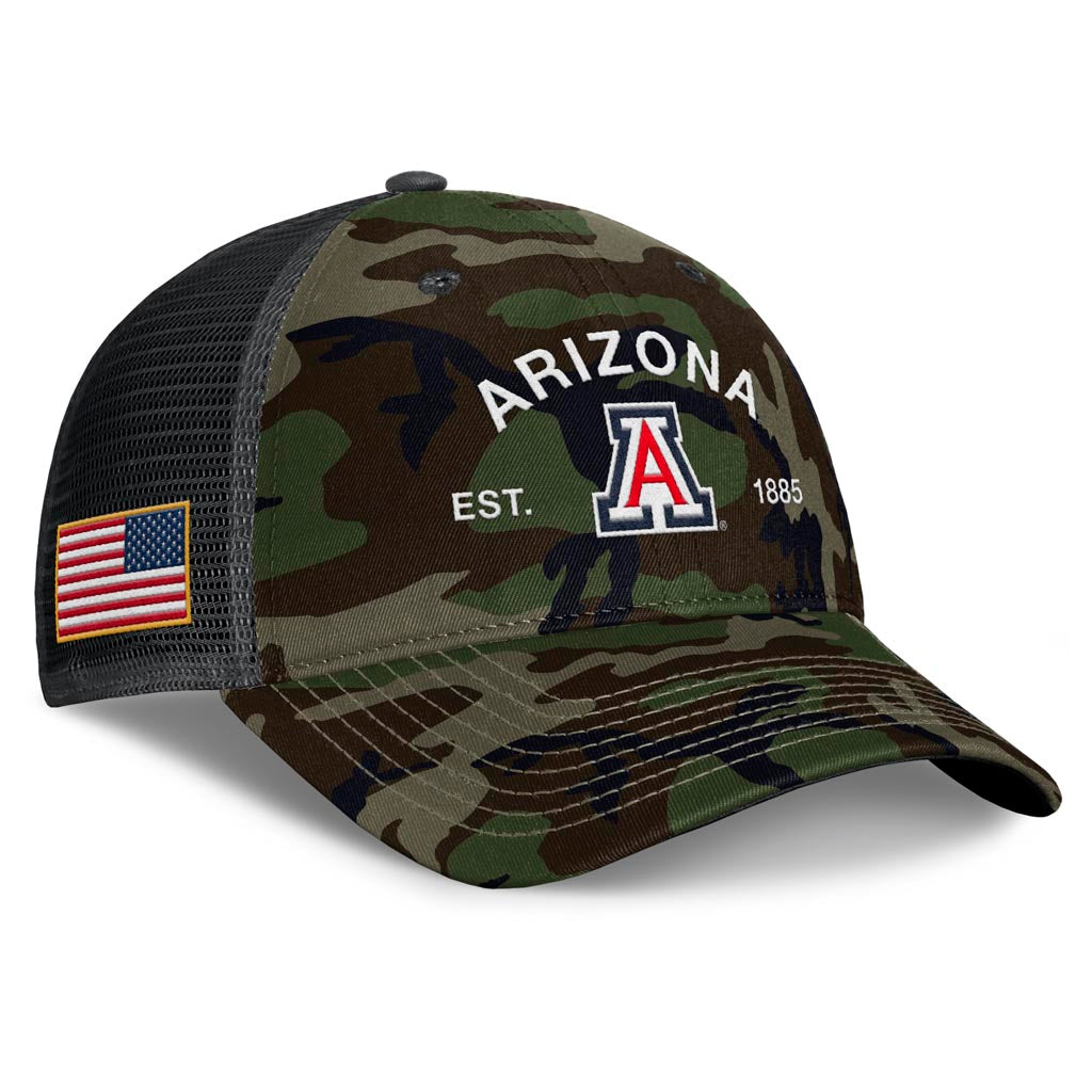 NCAA Arizona Wildcats Nike 2025 Military Appreciation Rise Adjustable Hat - Camo