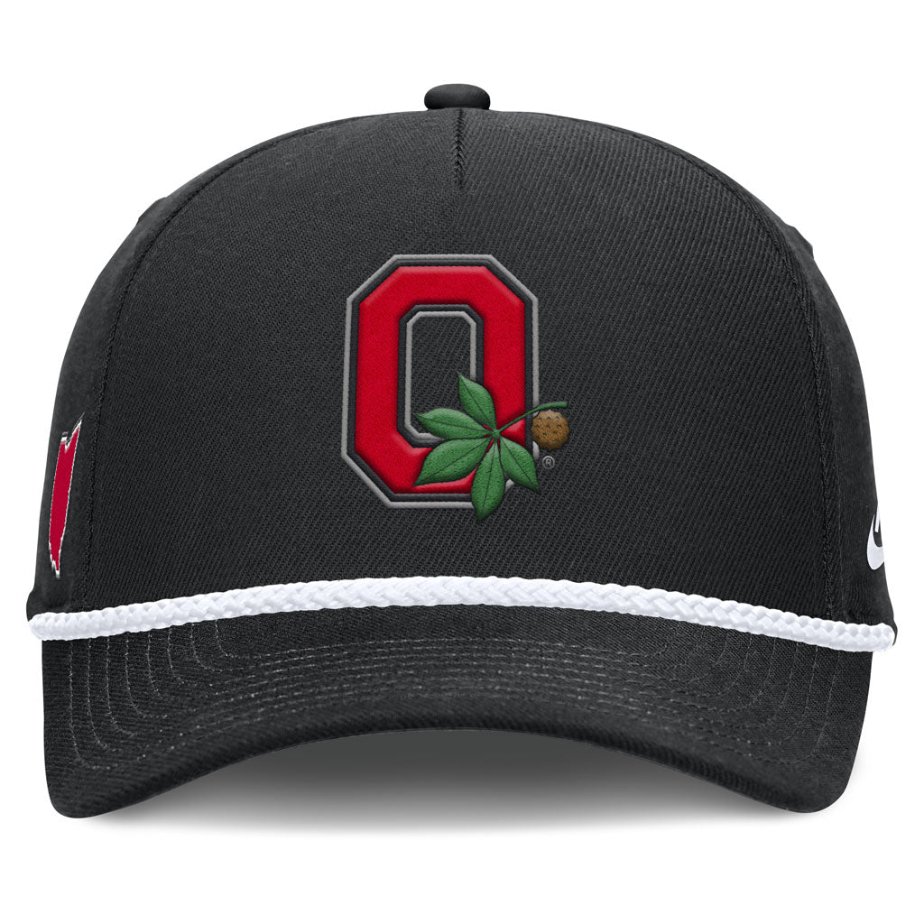 NCAA Ohio State Buckeyes Nike Vault Rope Structured Adjustable Hat - Black