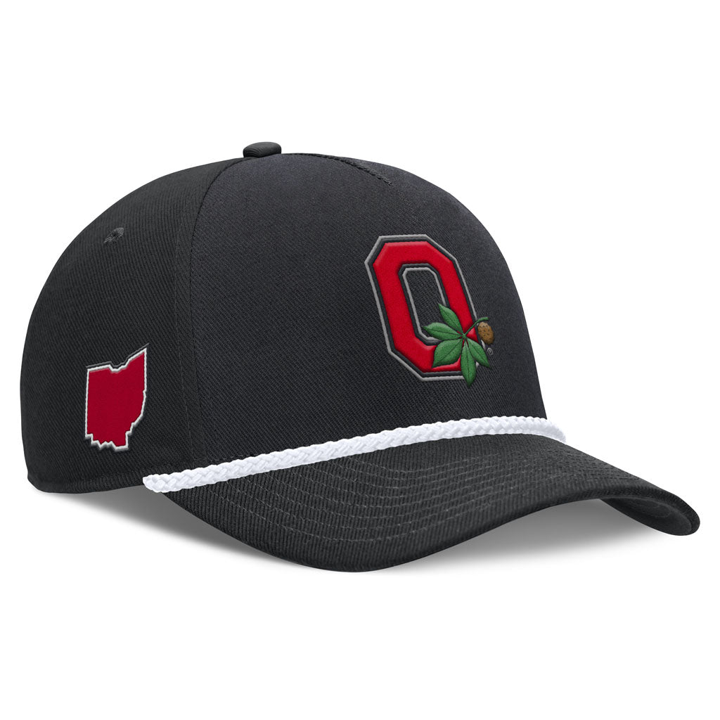 NCAA Ohio State Buckeyes Nike Vault Rope Structured Adjustable Hat - Black