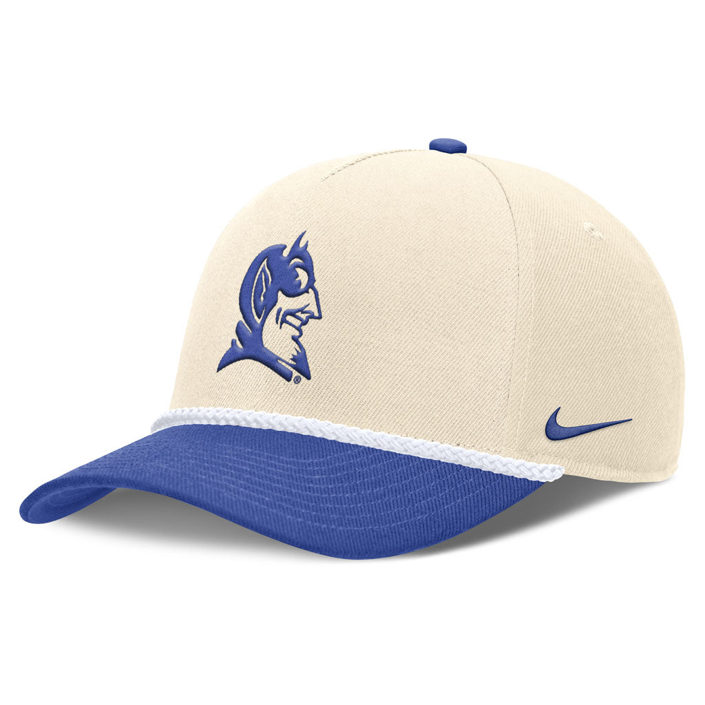 NCAA Duke Blue Devils Nike Two-Tone Rope Structured Adjustable Hat - Cream