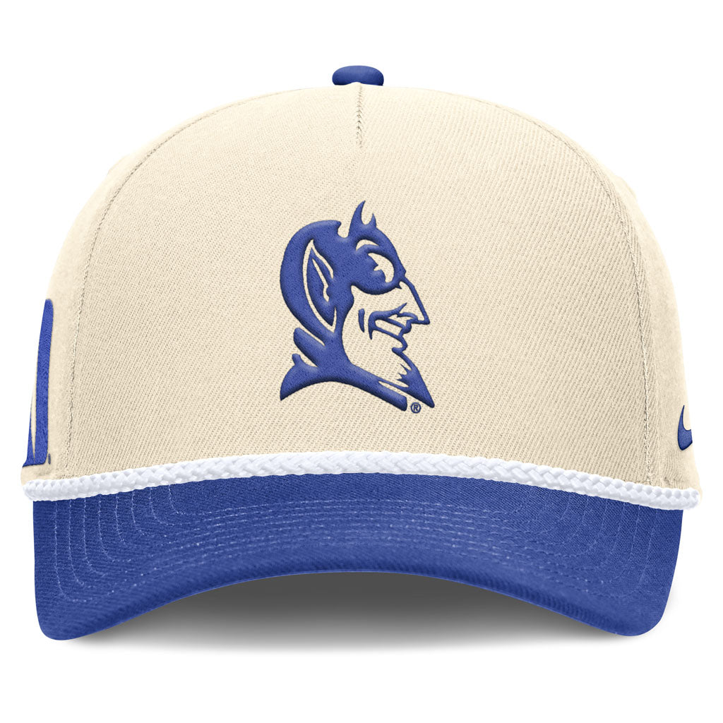 NCAA Duke Blue Devils Nike Two-Tone Rope Structured Adjustable Hat - Cream
