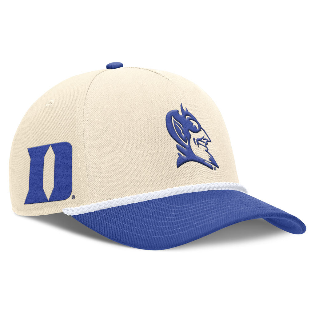 NCAA Duke Blue Devils Nike Two-Tone Rope Structured Adjustable Hat - Cream