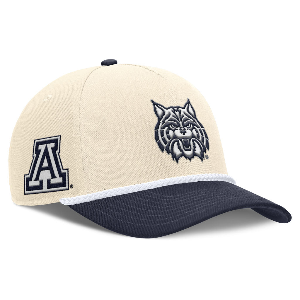 NCAA Arizona Wildcats Nike Two-Tone Rope Structured Adjustable Hat - Cream
