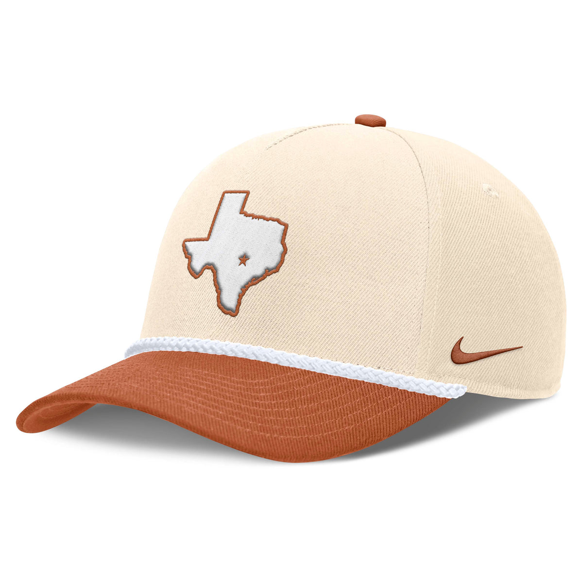 NCAA Texas Longhorns Nike Two-Tone Rope Structured Adjustable Hat - Cream