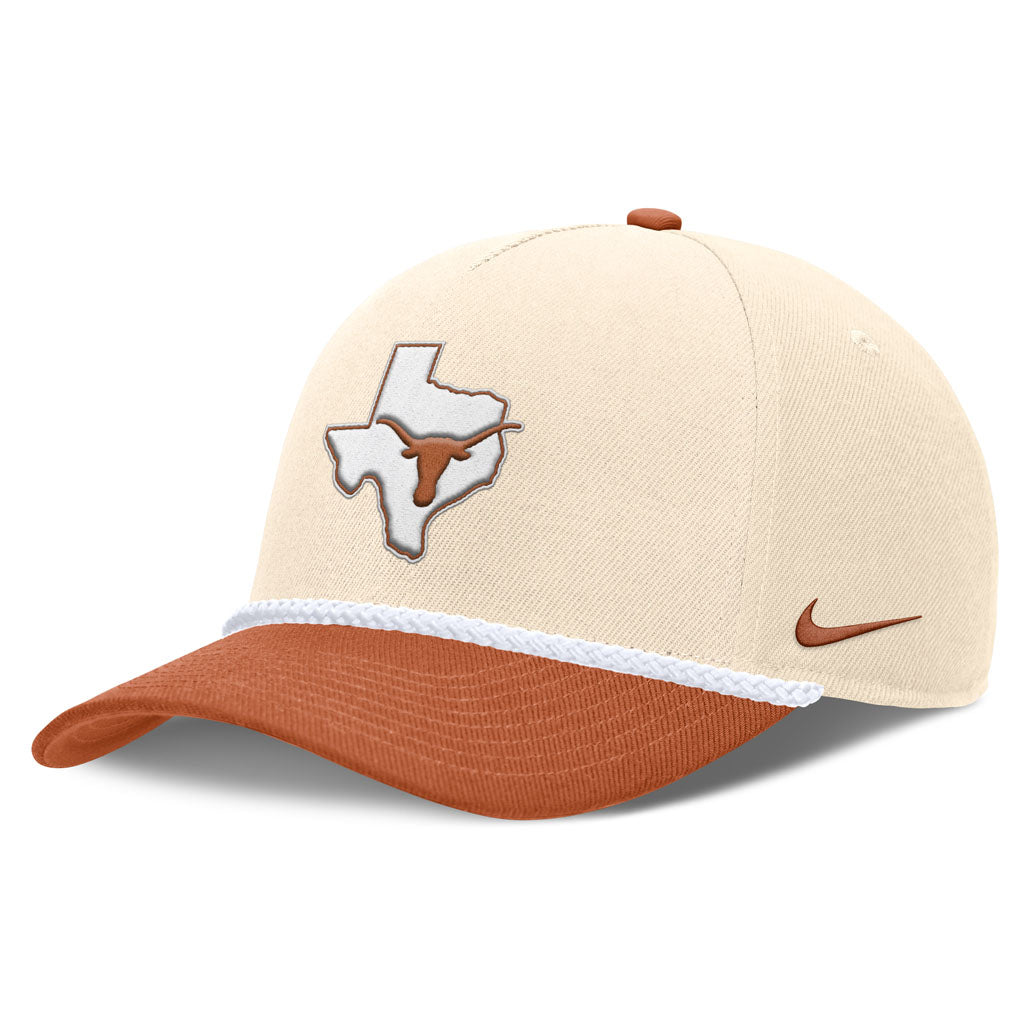 NCAA Texas Longhorns Nike Two-Tone Rope Structured Adjustable Hat - Cream