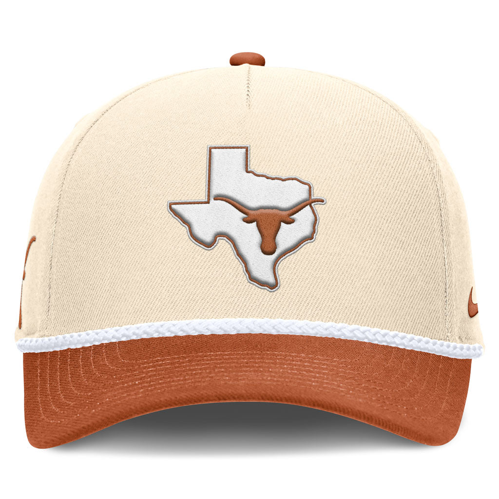 NCAA Texas Longhorns Nike Two-Tone Rope Structured Adjustable Hat - Cream