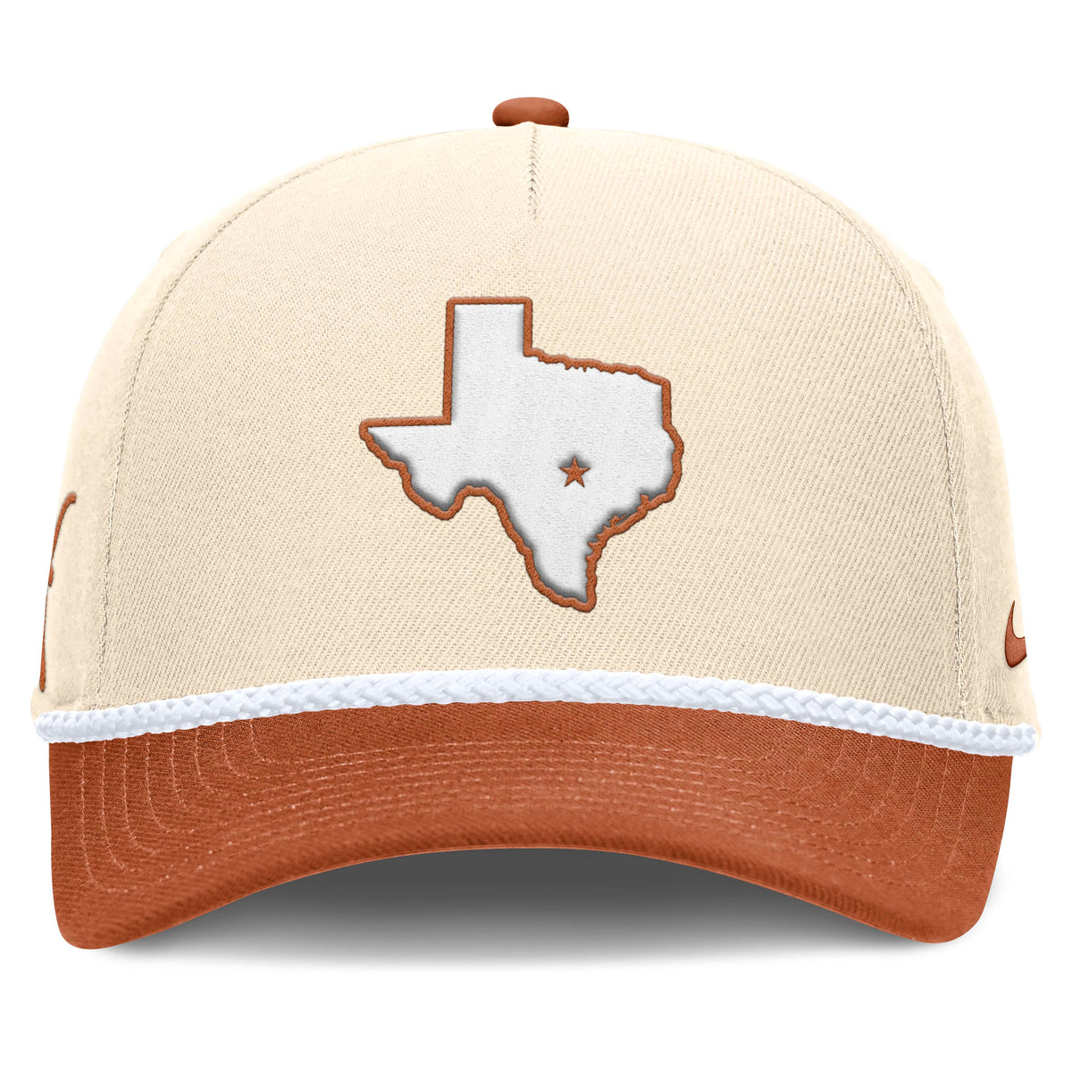 NCAA Texas Longhorns Nike Two-Tone Rope Structured Adjustable Hat - Cream