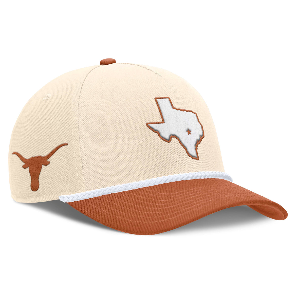 NCAA Texas Longhorns Nike Two-Tone Rope Structured Adjustable Hat - Cream