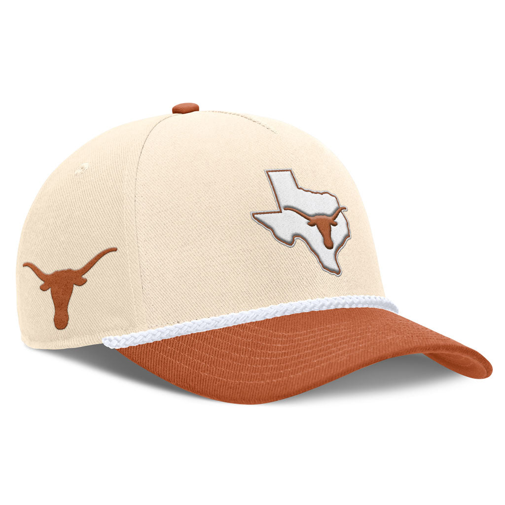 NCAA Texas Longhorns Nike Two-Tone Rope Structured Adjustable Hat - Cream
