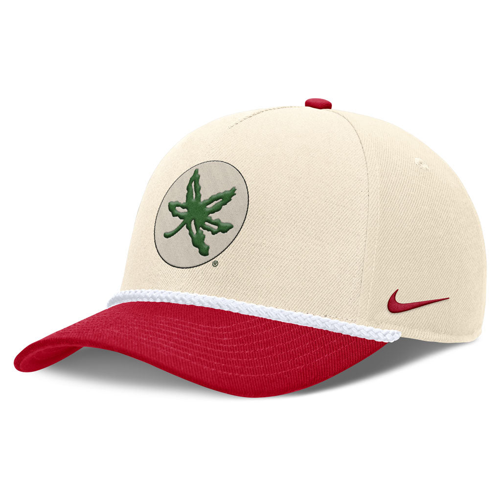 NCAA Ohio State Buckeyes Nike Two-Tone Rope Structured Adjustable Hat - Cream
