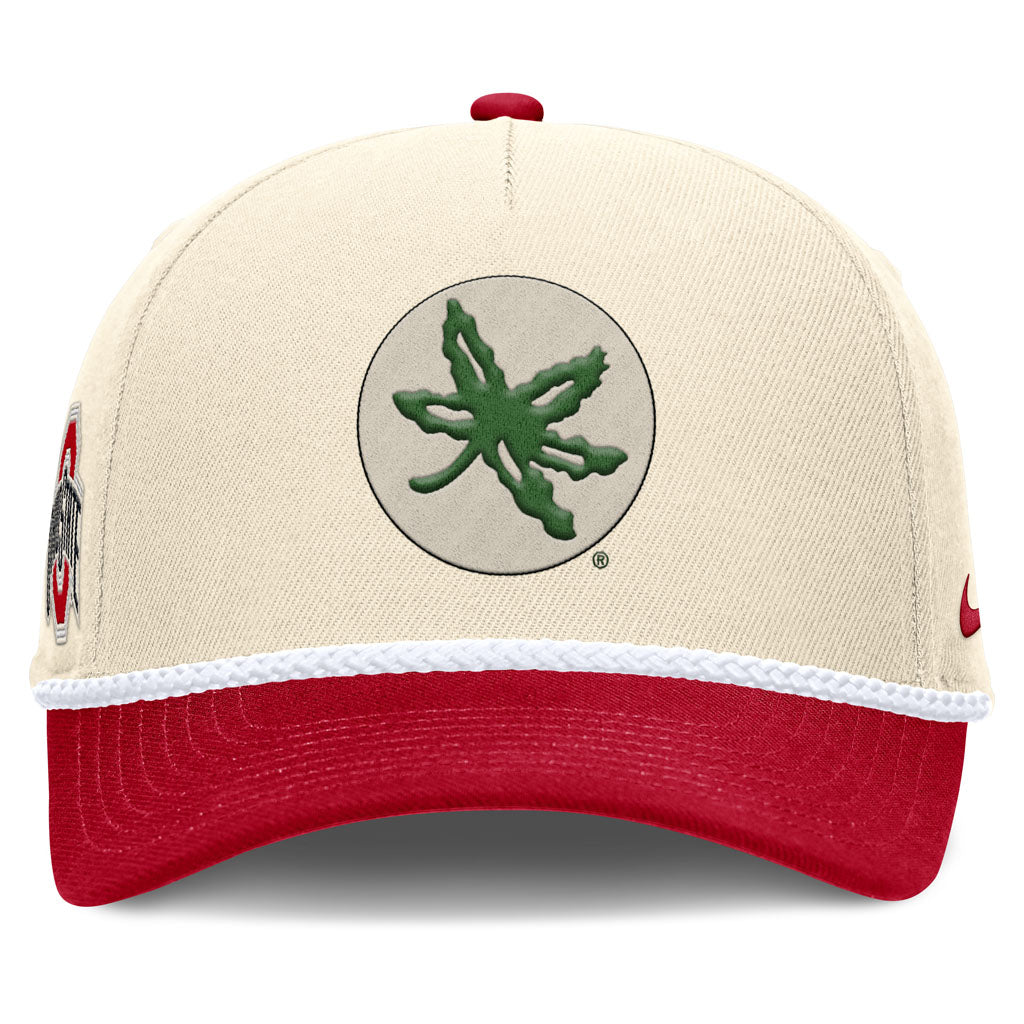 NCAA Ohio State Buckeyes Nike Two-Tone Rope Structured Adjustable Hat - Cream