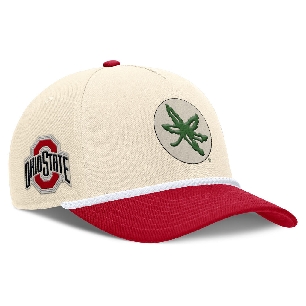 NCAA Ohio State Buckeyes Nike Two-Tone Rope Structured Adjustable Hat - Cream