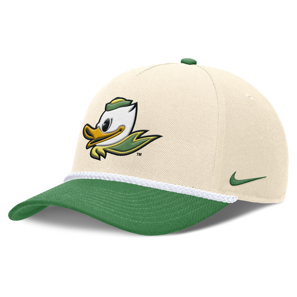 NCAA Oregon Ducks Nike Two-Tone Rope Structured Adjustable Hat - Cream