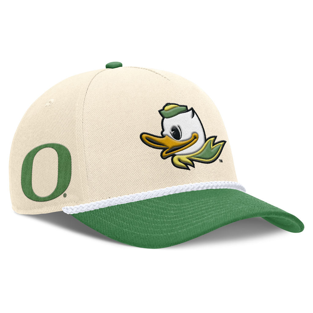 NCAA Oregon Ducks Nike Two-Tone Rope Structured Adjustable Hat - Cream