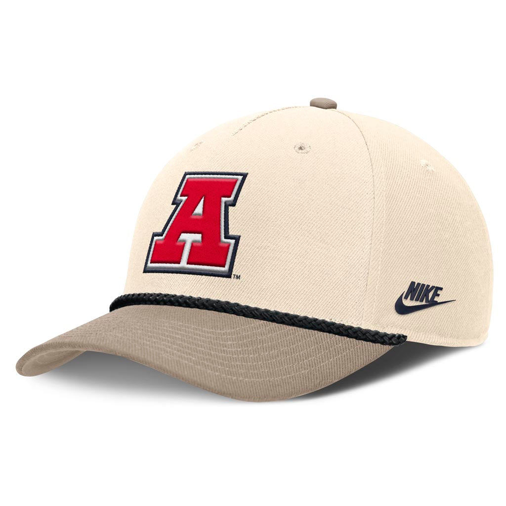 NCAA Arizona Wildcats Nike Throwback Logo Structured Snapback Hat - Cream