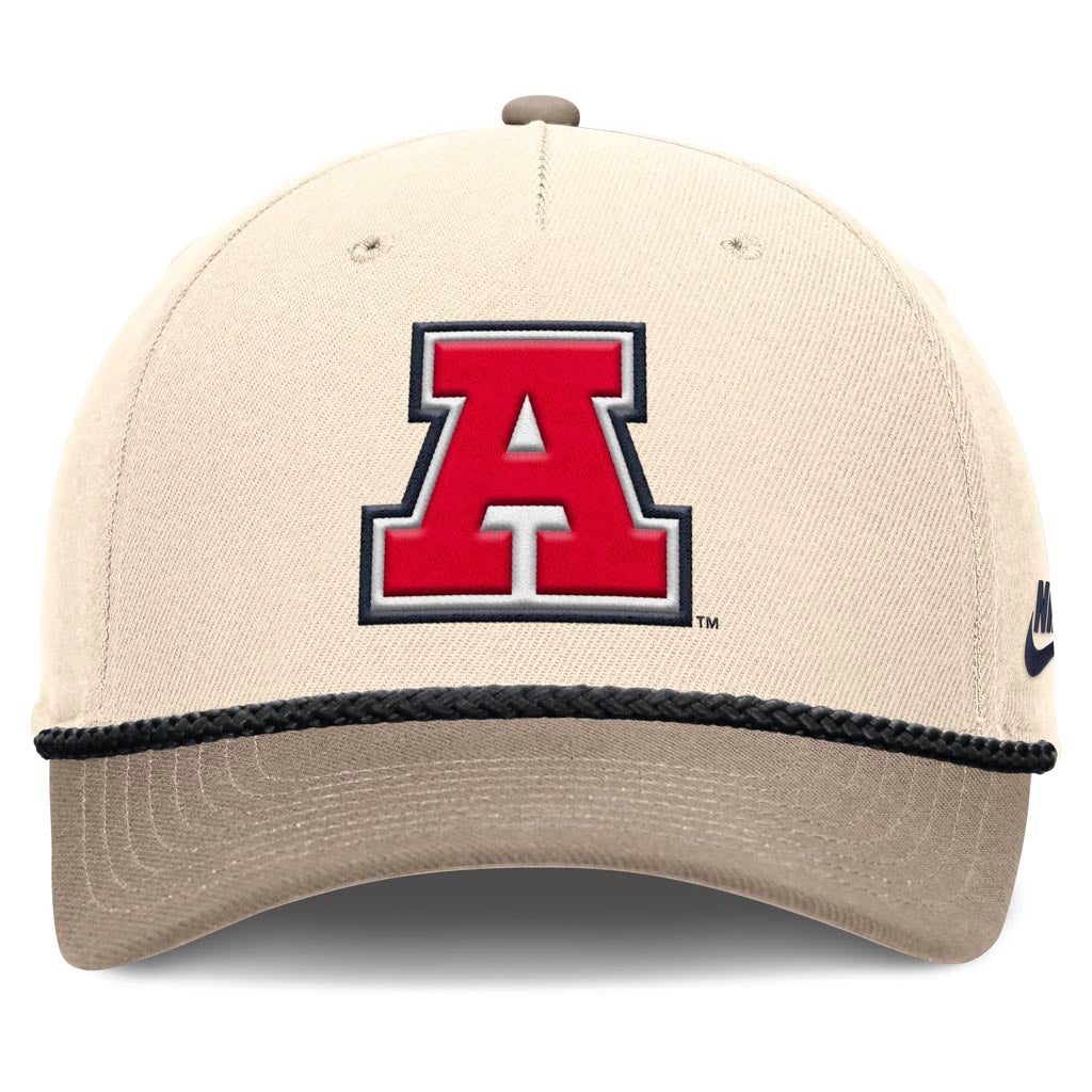 NCAA Arizona Wildcats Nike Throwback Logo Structured Snapback Hat - Cream