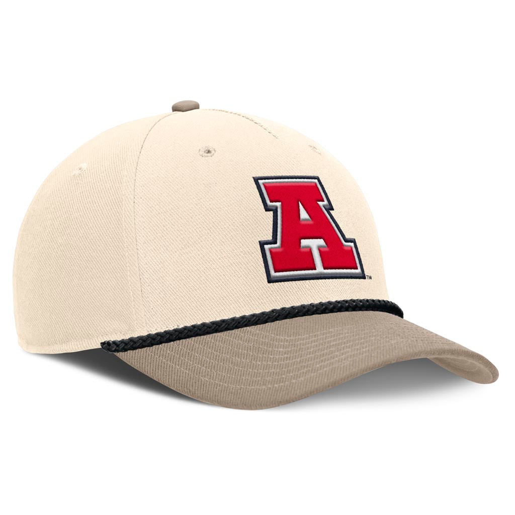 NCAA Arizona Wildcats Nike Throwback Logo Structured Snapback Hat - Cream