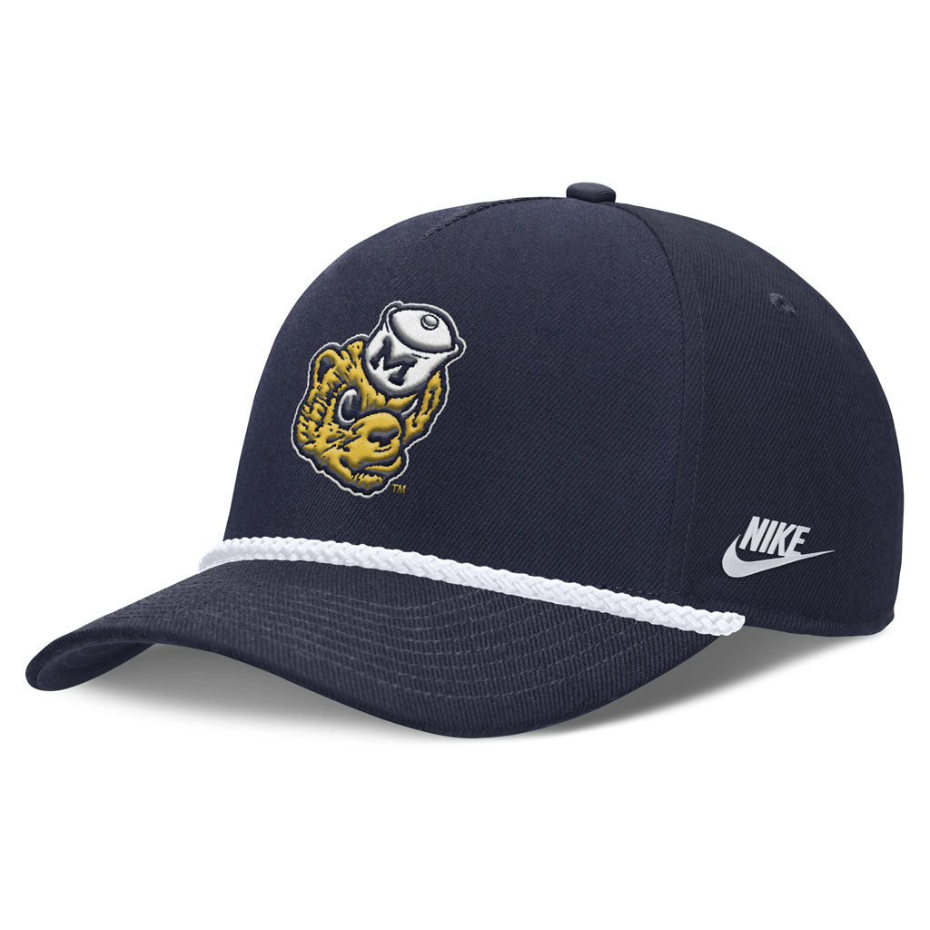 NCAA Michigan Wolverines Nike Vault Rope Structured Adjustable Hat - Navy