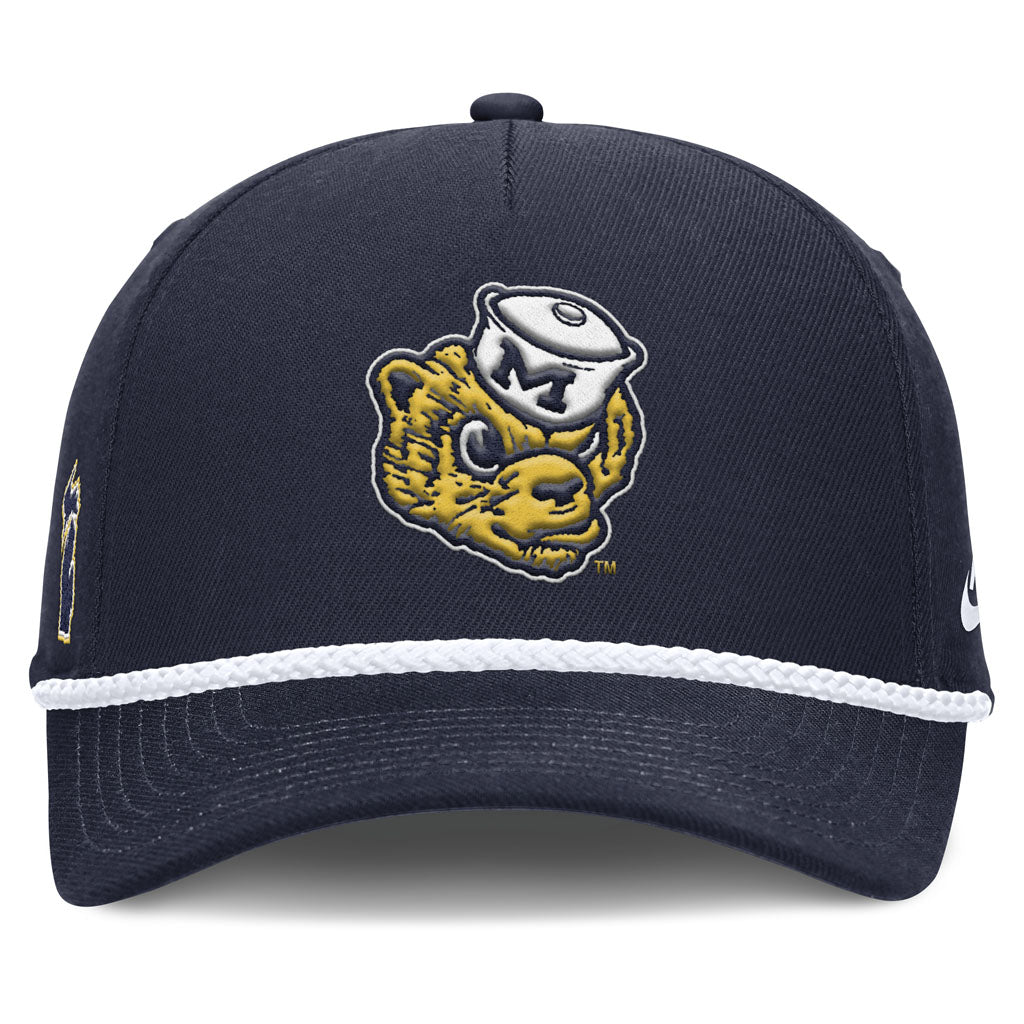 NCAA Michigan Wolverines Nike Vault Rope Structured Adjustable Hat - Navy