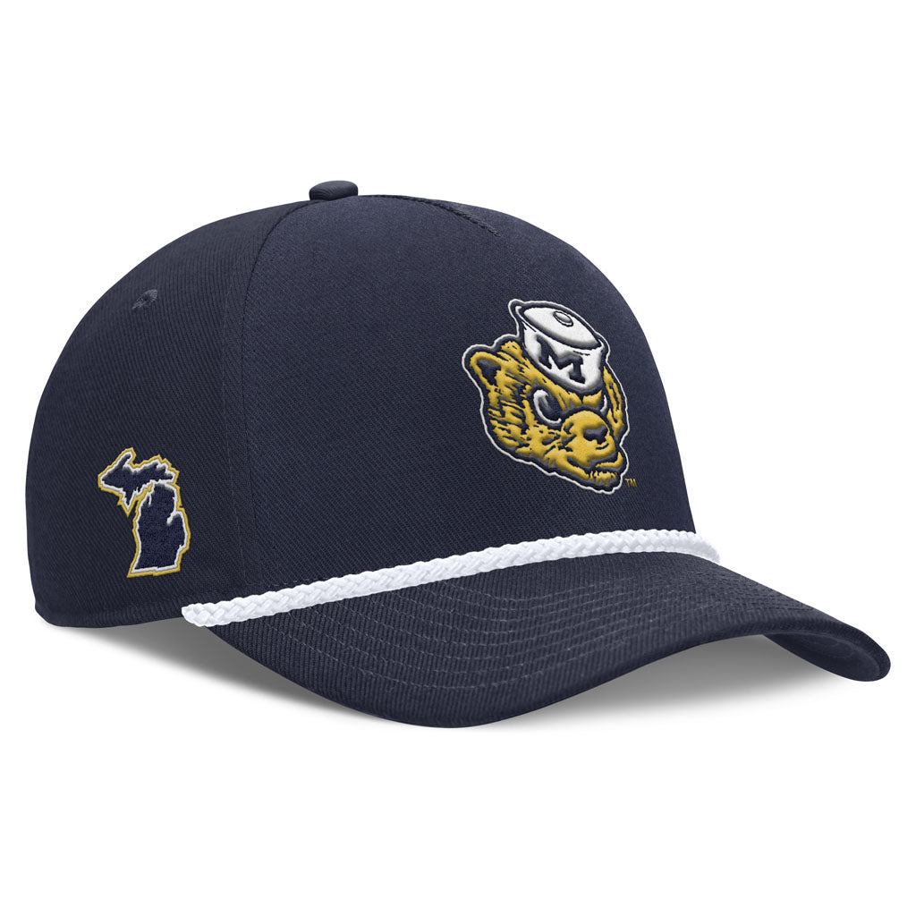 NCAA Michigan Wolverines Nike Vault Rope Structured Adjustable Hat - Navy