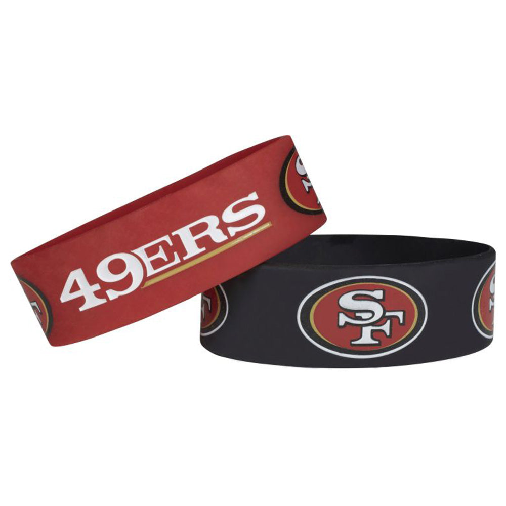 NFL San Francisco 49ers Aminco 2-Pack Wide Silicone Bracelet Bands