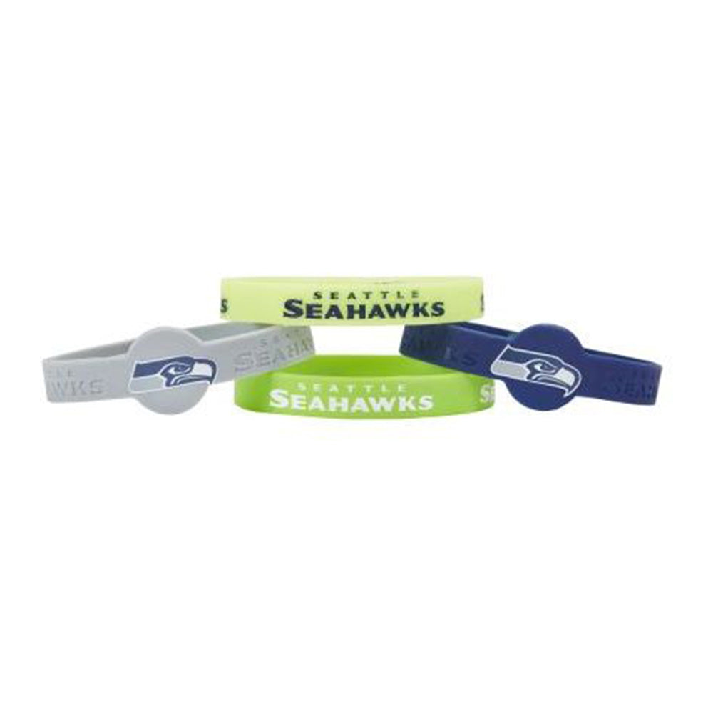 NFL Seattle Seahawks Aminco 4-Pack Silicone Bracelet Bands