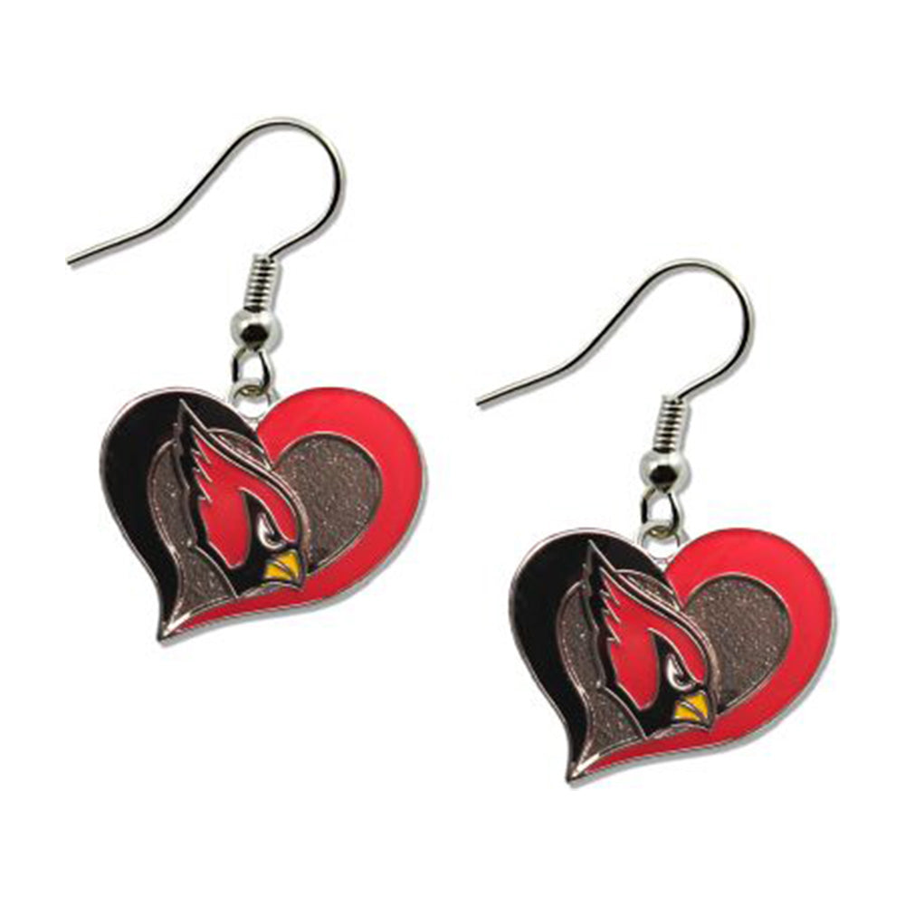 NFL Arizona Cardinals Aminco Swirl Heart Earrings