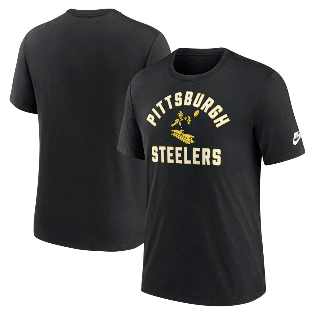 NFL Pittsburgh Steelers Nike Tri-Blend Rewind T-Shirt - Black