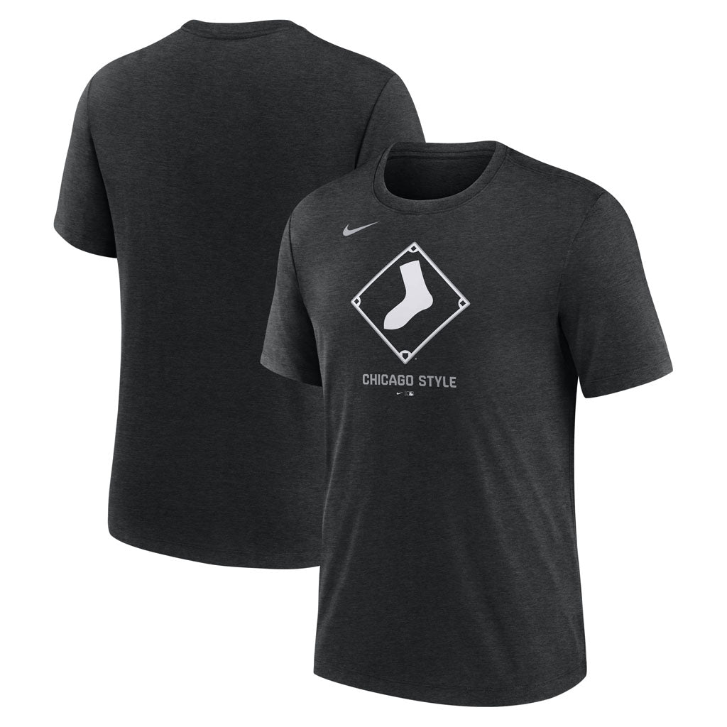 MLB Chicago White Sox Nike Logo Triblend T-Shirt - Black