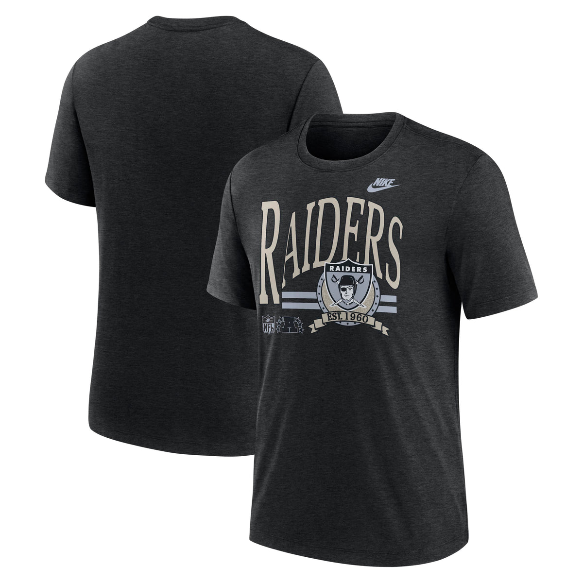 NFL Las Vegas Raiders Nike Rewind Triblend T-Shirt - Black