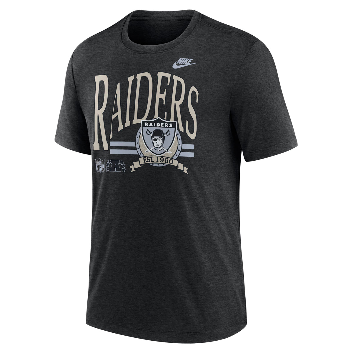 NFL Las Vegas Raiders Nike Rewind Triblend T-Shirt - Black