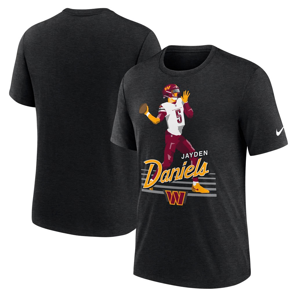 NFL Washington Commanders Jayden Daniels Nike Player Pack Triblend T-Shirt - Black
