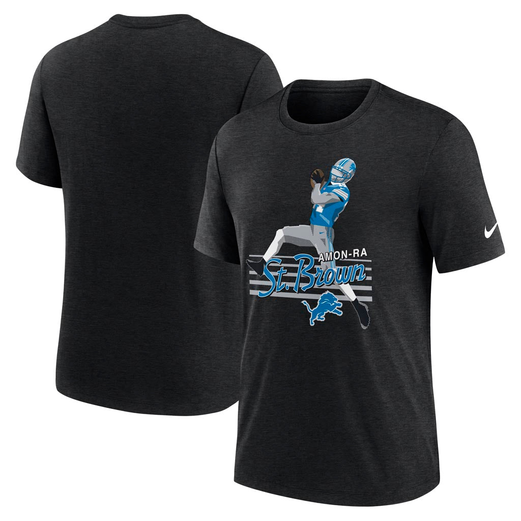 NFL Detroit Lions Amon-Ra St. Brown Nike Player Pack Triblend T-Shirt - Black