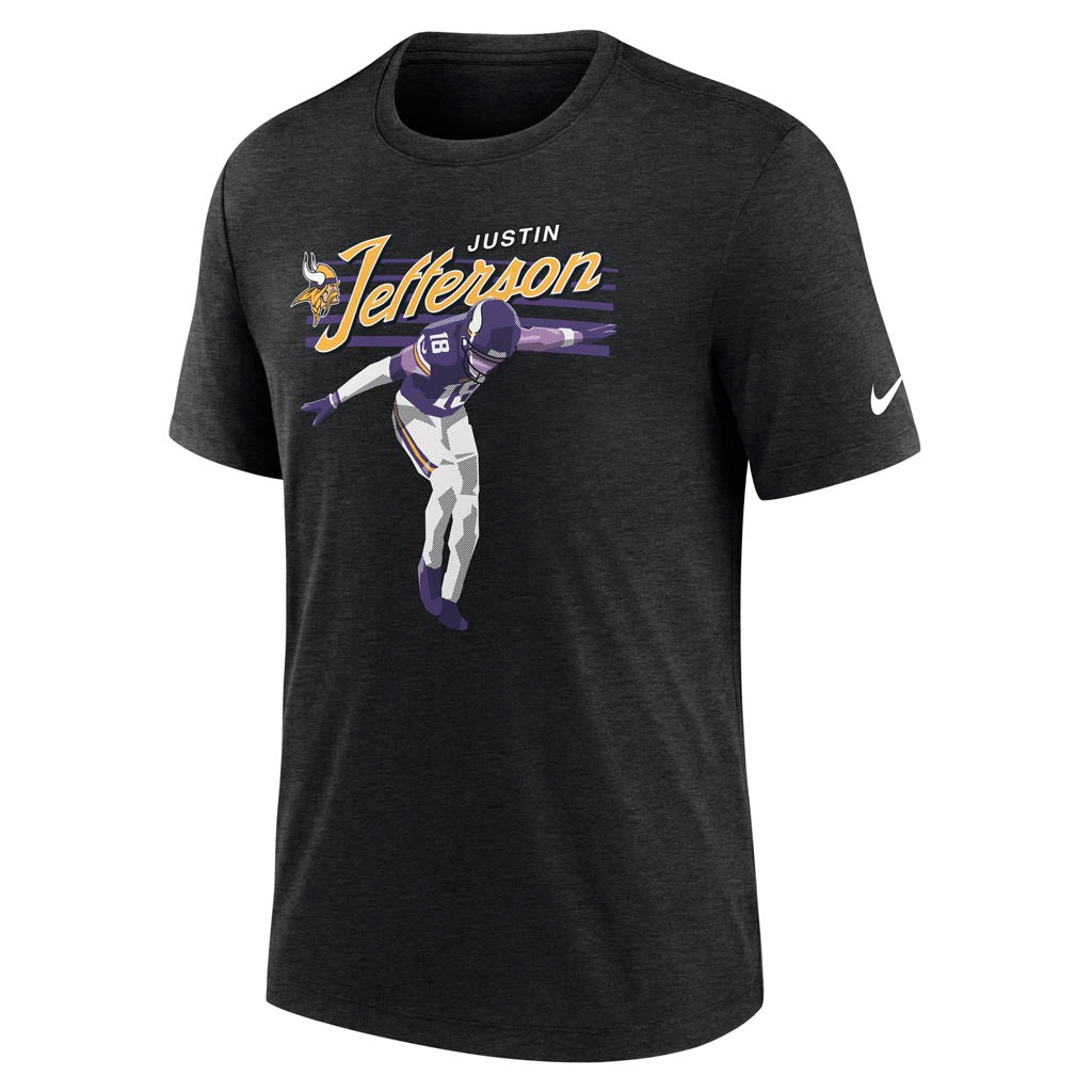 NFL Minnesota Vikings Justin Jefferson Nike Player Pack Triblend T-Shirt - Black