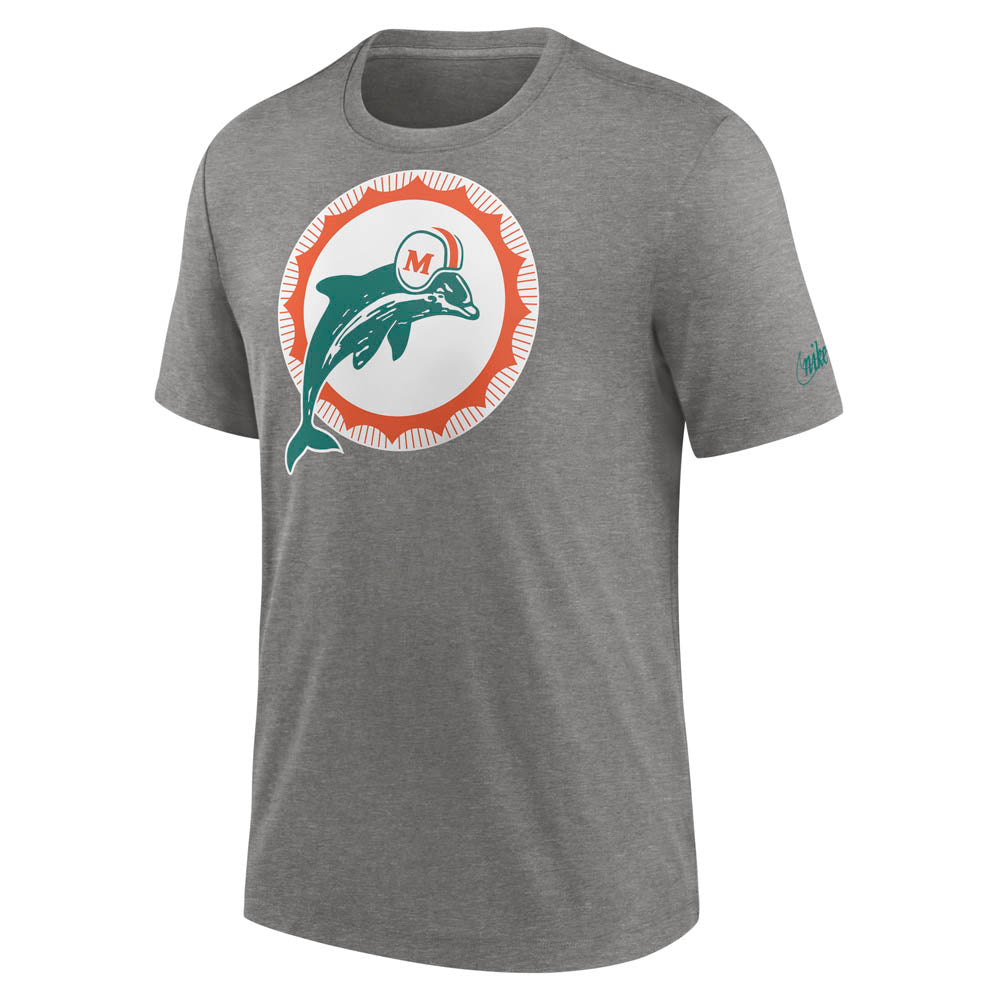 NFL Miami Dolphins Nike Retro Logo T-Shirt - Gray