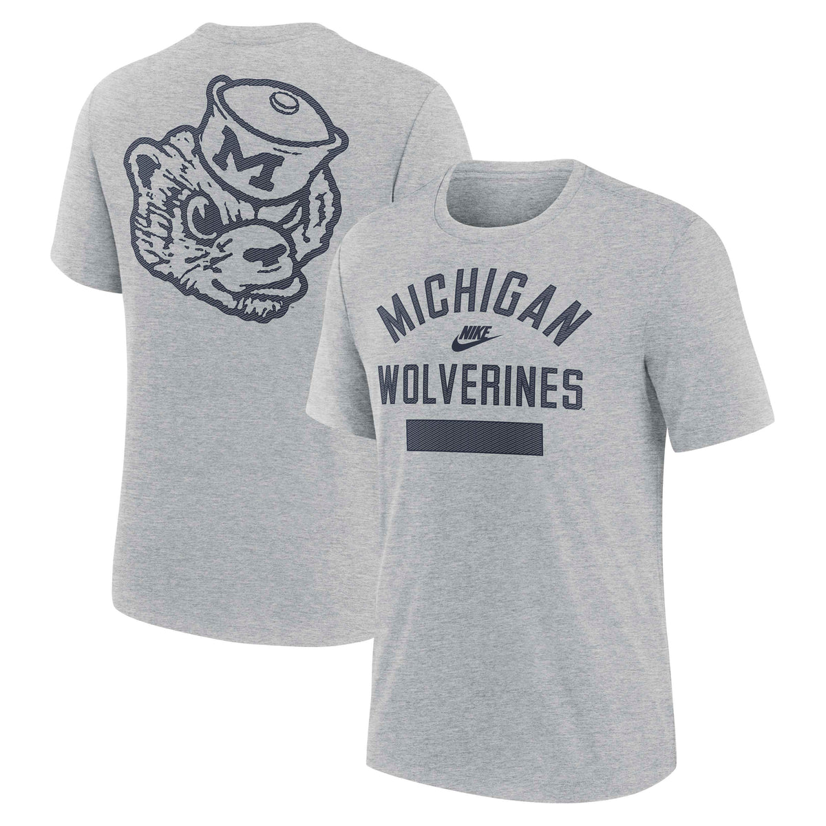 NCAA Michigan Wolverines Nike 2 Hit Triblend T-Shirt- Heather Gray