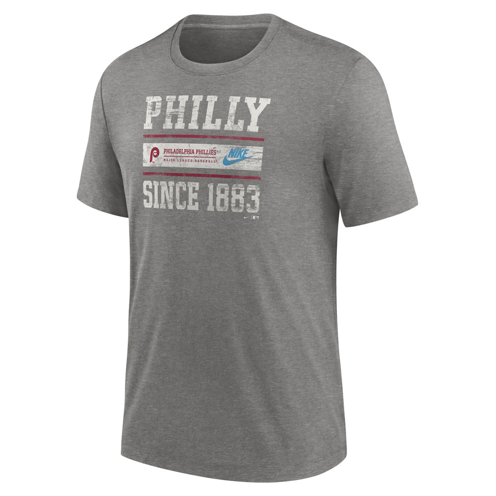 MLB Philadelphia Phillies Nike Cooperstown Stack Tri-Blend Tee