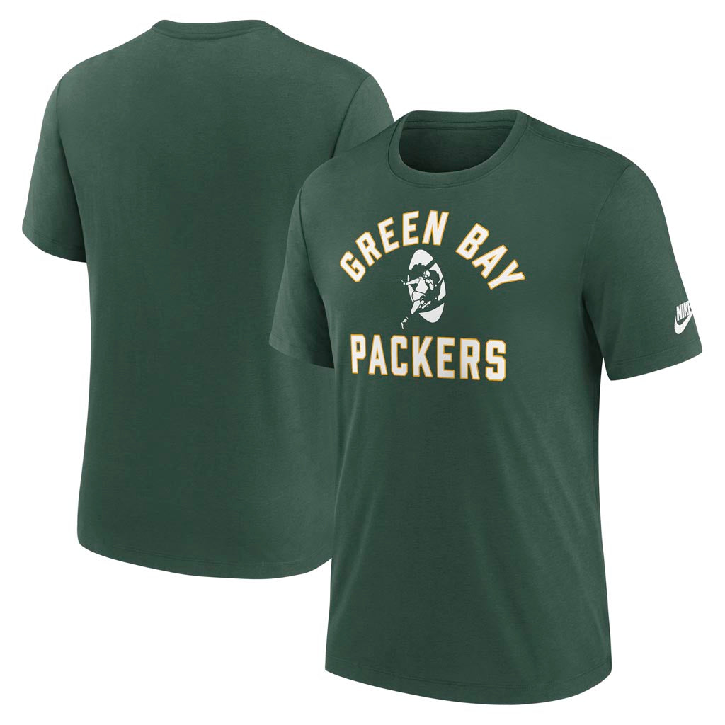NFL Green Bay Packers Nike Tri-Blend Rewind T-Shirt - Green