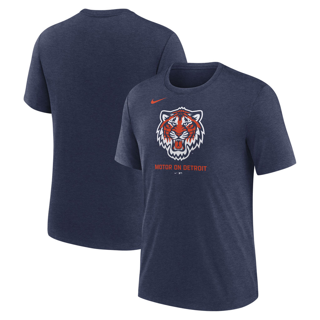 MLB Detroit Tigers Nike Logo Triblend T-Shirt - Navy