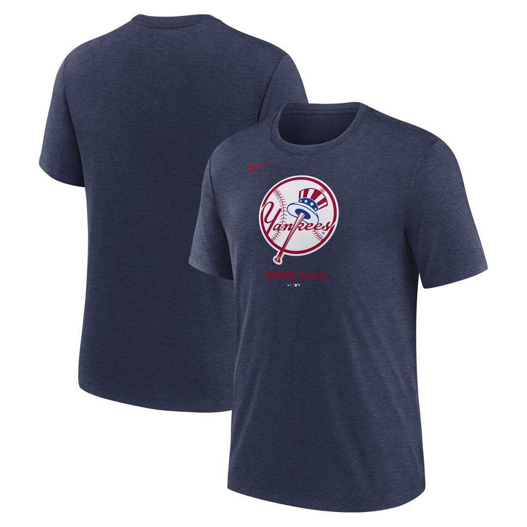 MLB New York Yankees Nike Logo Triblend T-Shirt - Navy