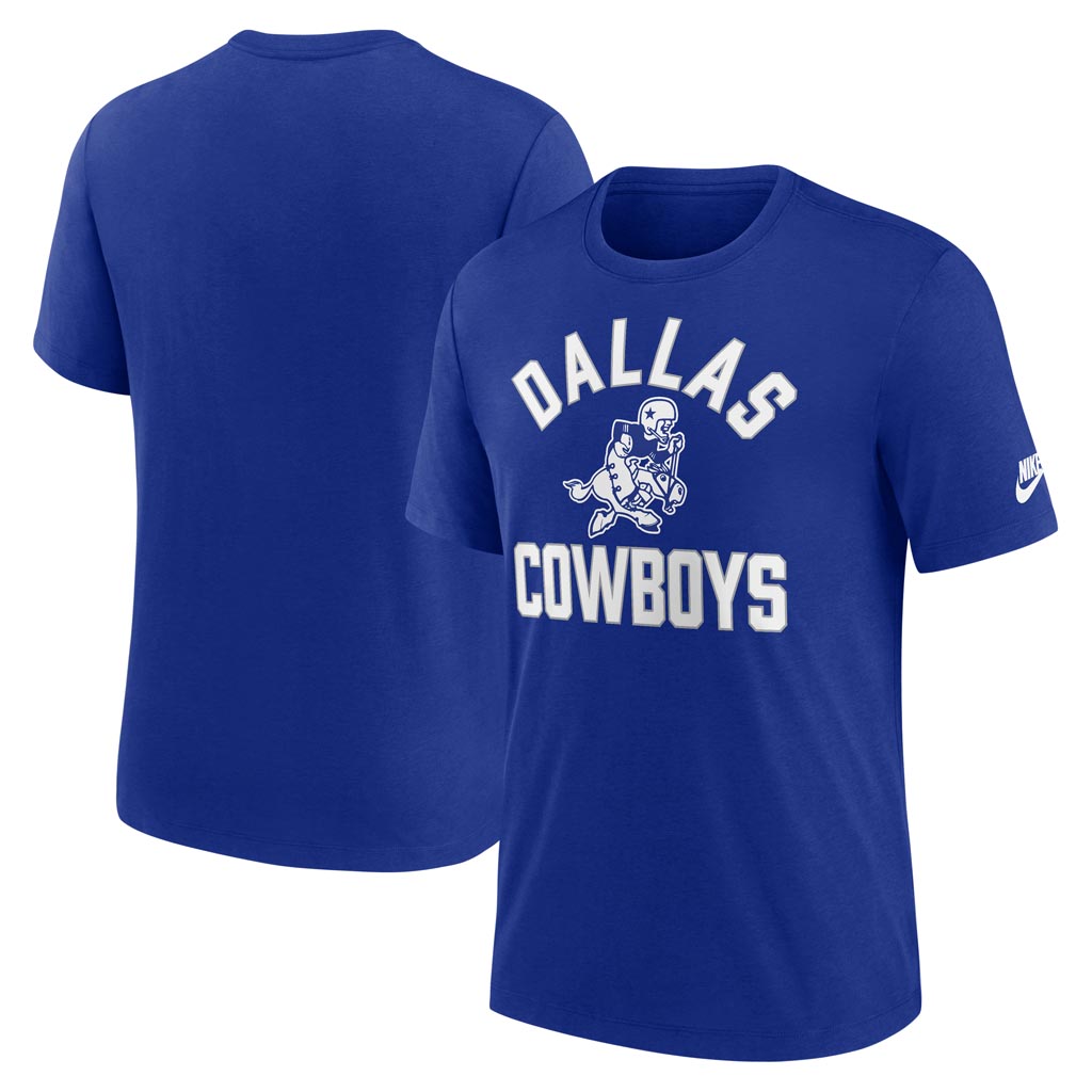 NFL Dallas Cowboys Nike Tri-Blend Rewind T-Shirt - Blue