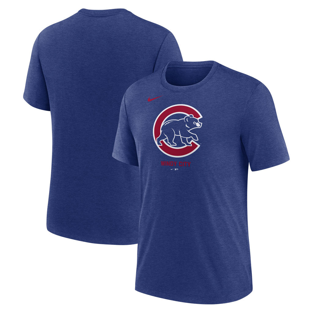 MLB Chicago Cubs Nike Logo Triblend T-Shirt - Blue