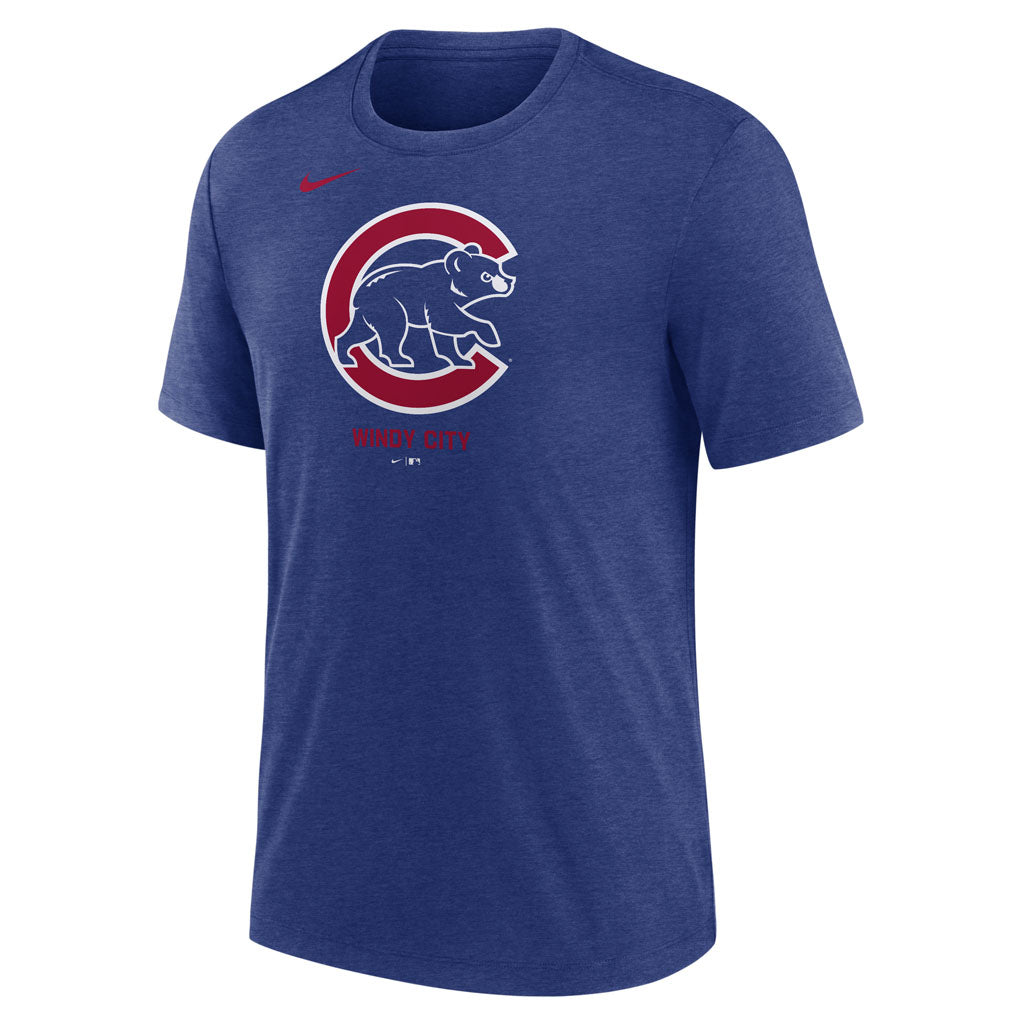 MLB Chicago Cubs Nike Logo Triblend T-Shirt - Blue