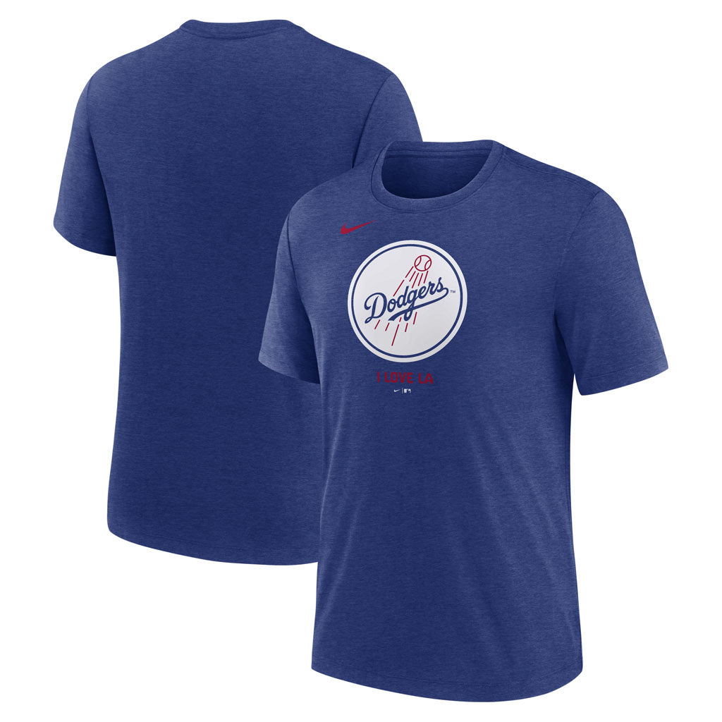 MLB Los Angeles Dodgers Nike Logo Triblend T-Shirt - Blue