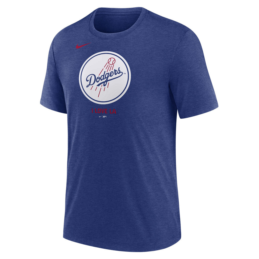 MLB Los Angeles Dodgers Nike Logo Triblend T-Shirt - Blue