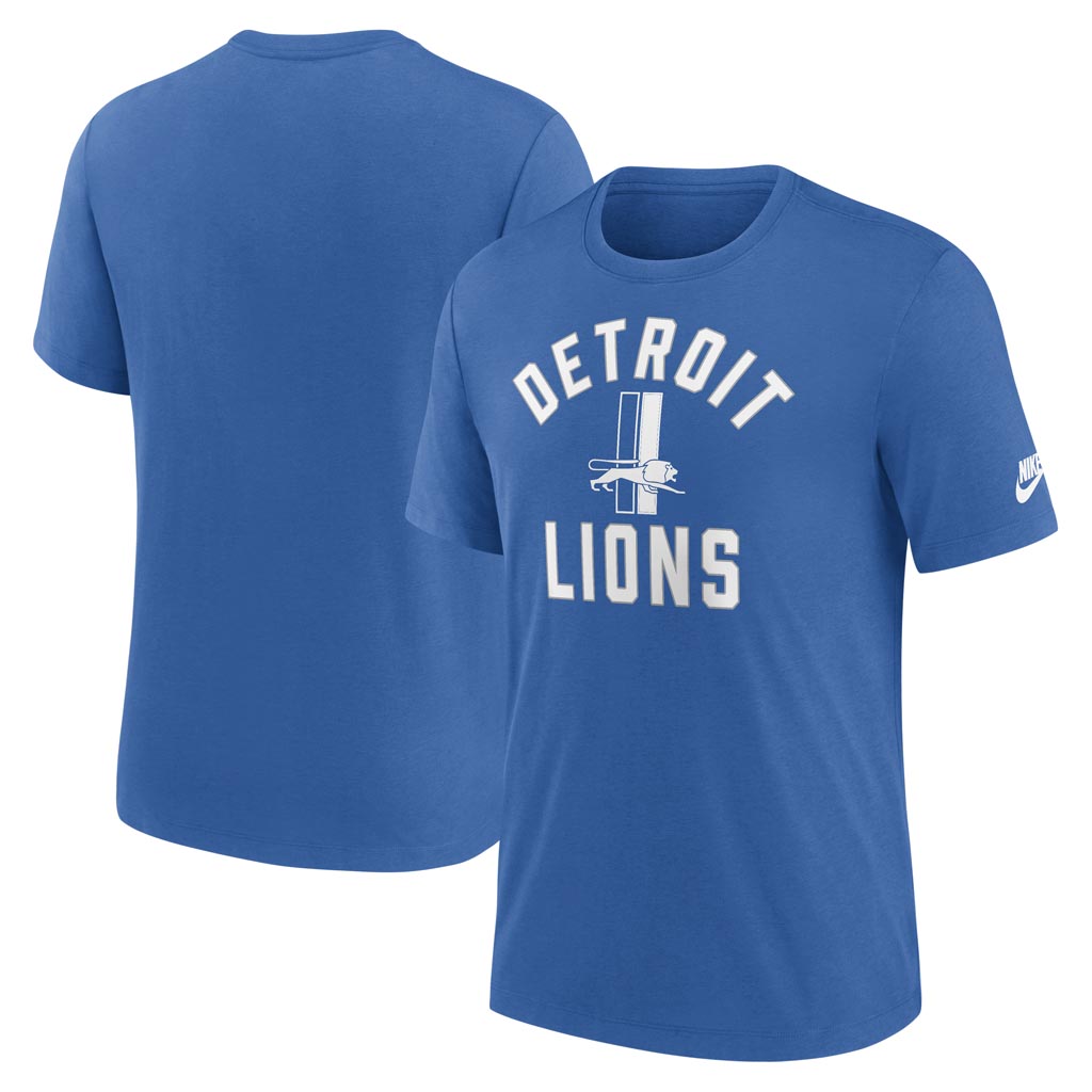 NFL Detroit Lions Nike Tri-Blend Rewind T-Shirt - Blue