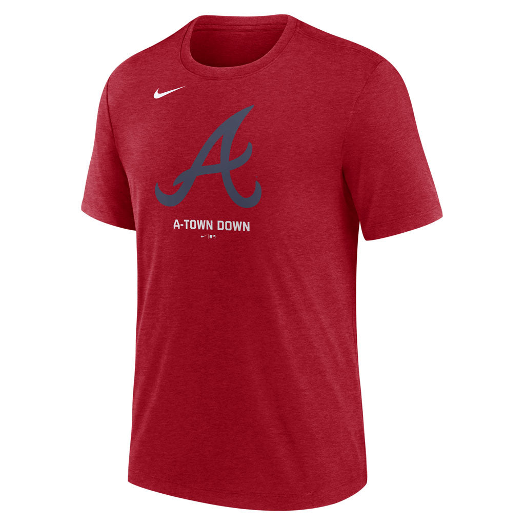 MLB Atlanta Braves Nike Logo Triblend T-Shirt - Red