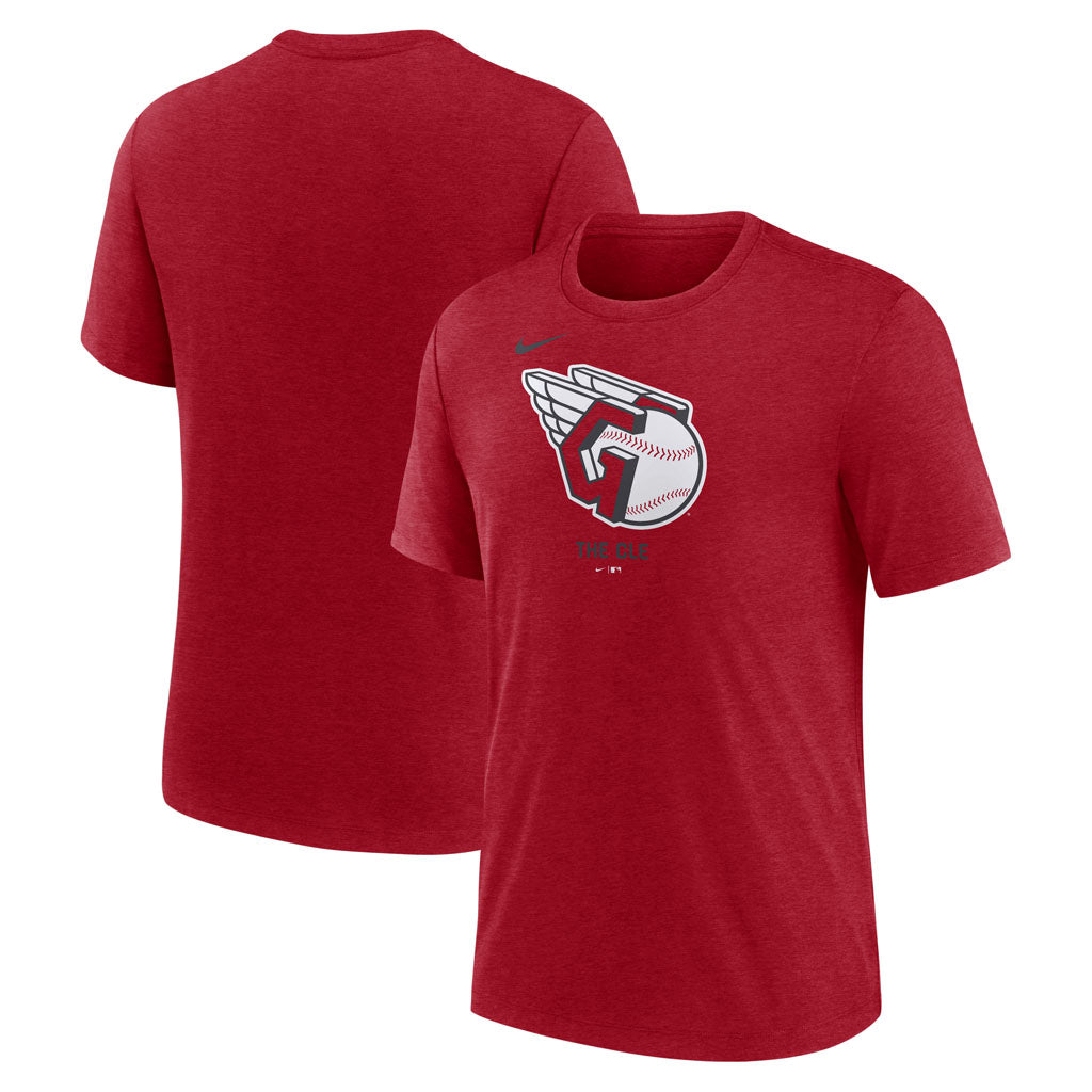 MLB Cleveland Guardians Nike Logo Triblend T-Shirt - Red